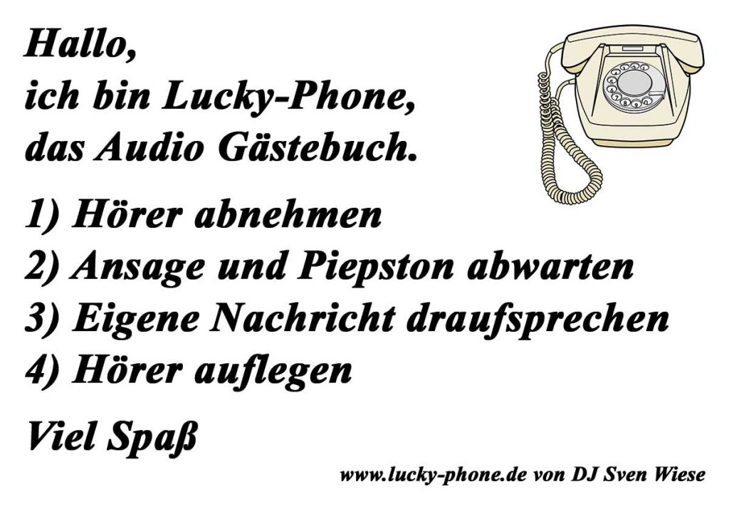 Lucky Phone das Audio Gästebuch von DJ Sven Wiese - Anleitung - 002